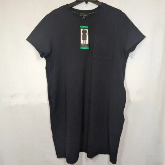 NWT Banana Republic Women's T- Shirt Relaxed Fit Cotton Black Dress, size XL - Picture 3 of 6